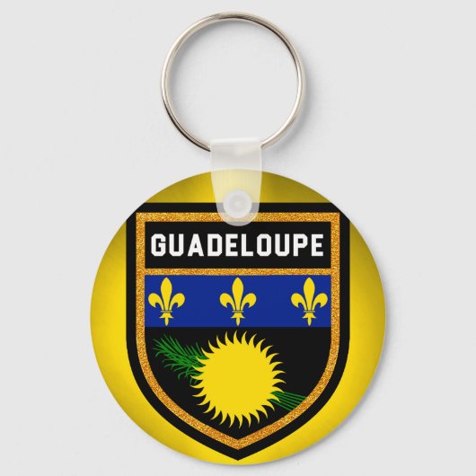 Guadeloupe-Flagge Schlüsselanhänger (Vorderseite)