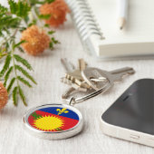 Guadeloupe-Flagge Schlüsselanhänger (Seite)