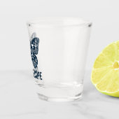 Guadeloupe-Glas - Schmetterlingsmuster und Anker Schnapsglas (Rechts)