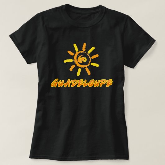 Guadeloupe hellgelb und orange T-Shirt (Design vorne)