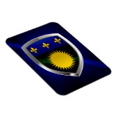 Guadeloupe Mettalic Emblem Magnet (Rechte Seite)