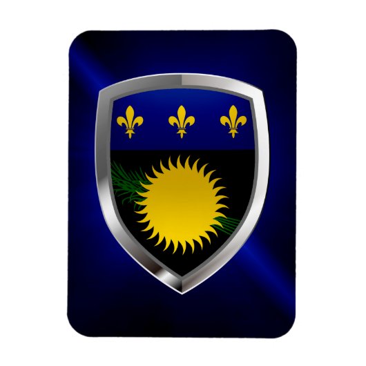 Guadeloupe Mettalic Emblem Magnet (Vertikal)