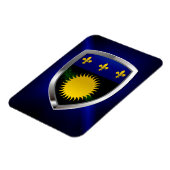 Guadeloupe Mettalic Emblem Magnet (Linke Seite)