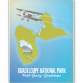 Guadeloupe National Park Map Aufkleber (Vorderseite)