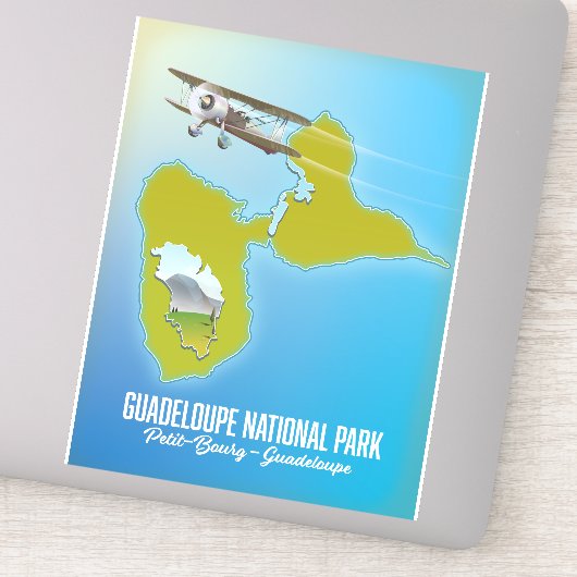 Guadeloupe National Park Map Aufkleber (Detail)