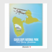 Guadeloupe National Park Map Aufkleber (Blatt)