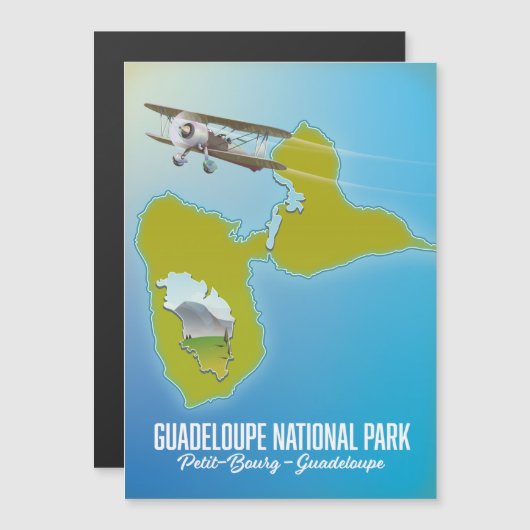 Guadeloupe National Park Map Magnetkarte (Vorne/Hinten)