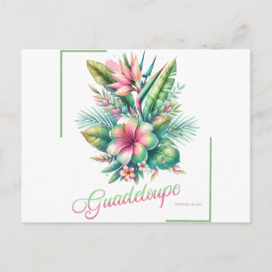 Guadeloupe Paradiesinsel – Tropische Blumen  Postkarte