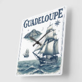 GUADELOUPE QUADRATISCHE WANDUHR (Winkel)