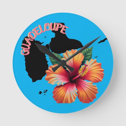 GUADELOUPE RUNDE WANDUHR (Vorderseite)
