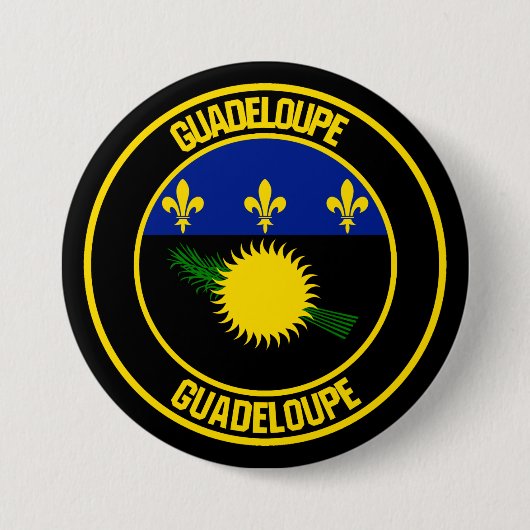 Guadeloupe-RundEmblem Button (Vorderseite)