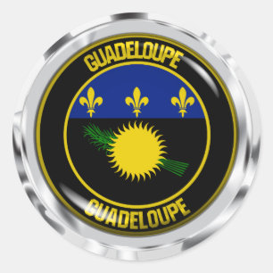 Guadeloupe-RundEmblem Runder Aufkleber