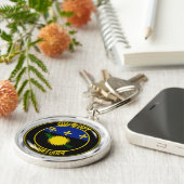 Guadeloupe-RundEmblem Schlüsselanhänger (Seite)