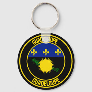 Guadeloupe-RundEmblem Schlüsselanhänger