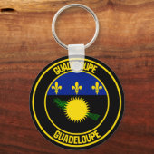 Guadeloupe-RundEmblem Schlüsselanhänger (Vorderseite)