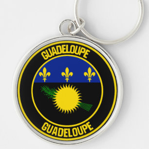 Guadeloupe-RundEmblem Schlüsselanhänger
