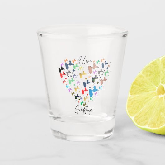 GUADELOUPE SCHNAPSGLAS (Vorderseite)