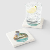 Guadeloupe Steinuntersetzer (Seitenansicht)