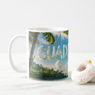 Guadeloupe Tropisch Karibiklandschaft Aquarell Kaffeetasse