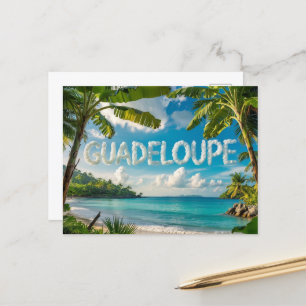 Guadeloupe Tropisch Karibiklandschaft Aquarell Postkarte