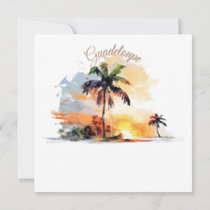 Guadeloupe: Tropischer Sonnenuntergang in Aquarell