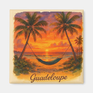 Guadeloupe – Tropischer Sonnenuntergang mit Hängem Magnet