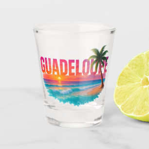 Guadeloupe Tropischer Sonnenuntergang Schnapsglas