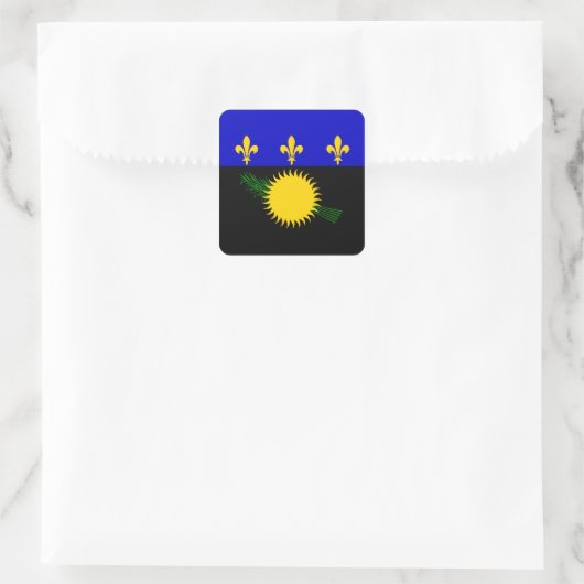 Guadeloupean-Flagge Quadratischer Aufkleber (Tasche)