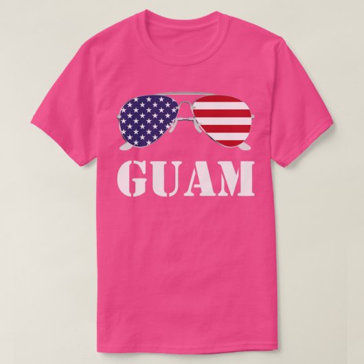 Guam American Flag Sonnenbrille Patriotic T-Shirt (Design vorne)