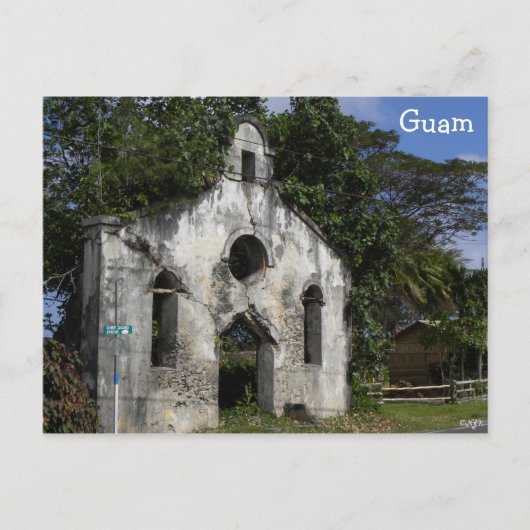 Guam Baptist Church Ruins Postkarte (Vorderseite)