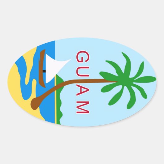 GUAM - Emblem/Fahne/Wappen/Symbol Ovaler Aufkleber (Vorderseite)