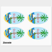 GUAM - Emblem/Fahne/Wappen/Symbol Ovaler Aufkleber (Blatt)