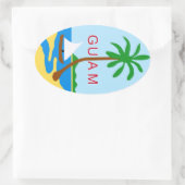 GUAM - Emblem/Fahne/Wappen/Symbol Ovaler Aufkleber (Tasche)