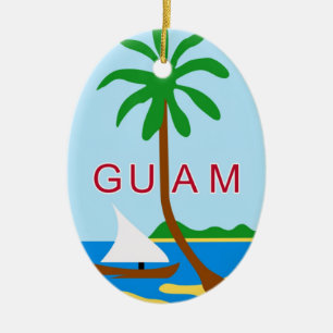 GUAM - Emblem/Flagge/Wappen/Symbol Keramikornament