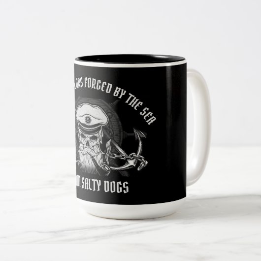 GUAM-FÄHIGEN SAILOREN / SALTY-HUNDE ZWEIFARBIGE TASSE (VorderseiteRechts)