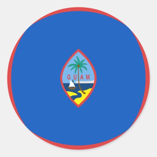 Guam Fisheye Flag-Aufkleber Runder Aufkleber (Vorderseite)