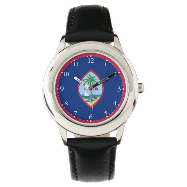 Guam Flag Armbanduhr (Vorderseite)