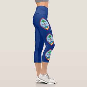 Guam Flag Capri Leggings