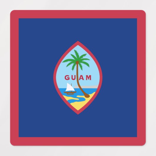 Guam Flag Etiketten (Design 2)