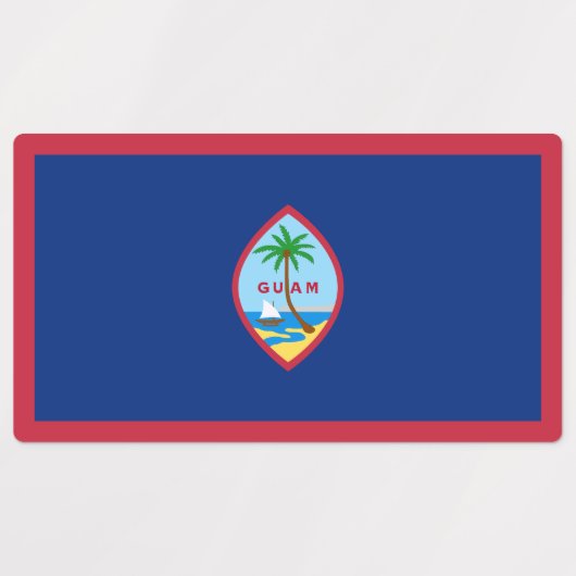 Guam Flag Etiketten (Design 2)
