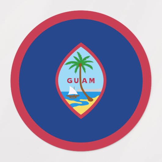 Guam Flag Etiketten (Design 2)