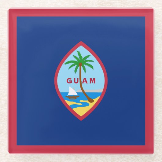 Guam Flag Glasuntersetzer (Vorderseite)