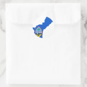 Guam Flag Karte Runder Aufkleber (Tasche)