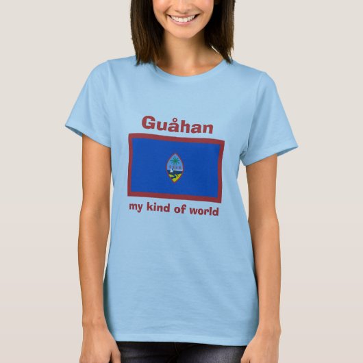 Guam Flag + Karte + Text-T - Shirt (Vorderseite)