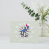 Guam Flag Map 2.0 Postkarte (Stehend Vorderseite)