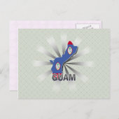 Guam Flag Map 2.0 Postkarte (Vorne/Hinten)