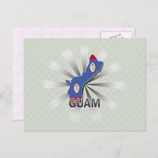 Guam Flag Map 2.0 Postkarte (Vorne/Hinten)