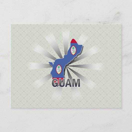 Guam Flag Map 2.0 Postkarte (Vorderseite)