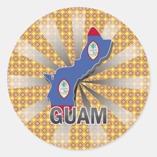 Guam Flag Map 2.0 Runder Aufkleber (Vorderseite)