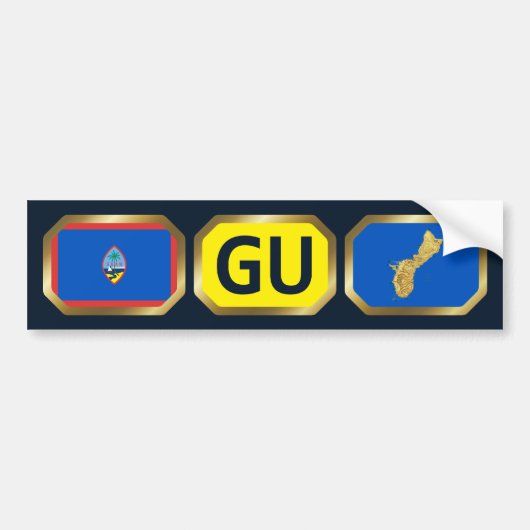 Guam Flag Map Code Autoaufkleber (Vorne)